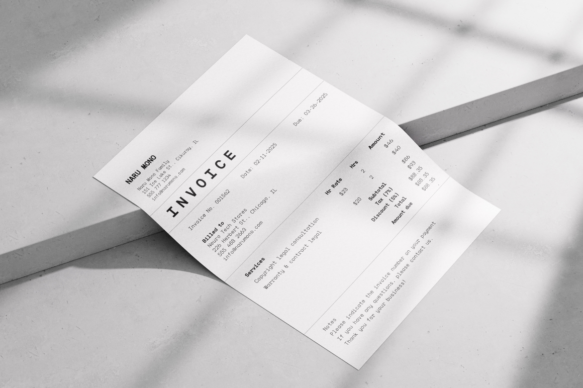 Naru-Mono-Preview-Simple-Invoice