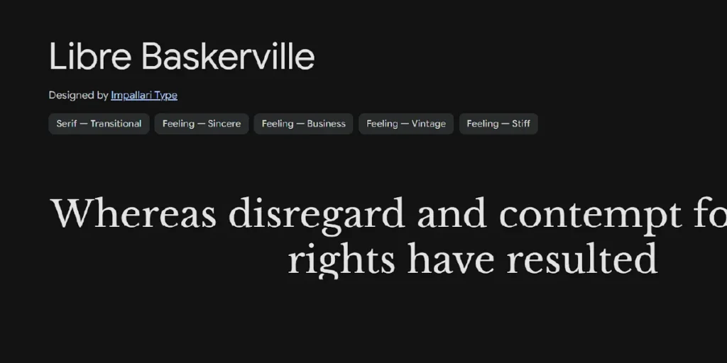 5 Most Used Serif Font Styles Today (Plus Lettertype Studio Picks)_Libre Baskerville