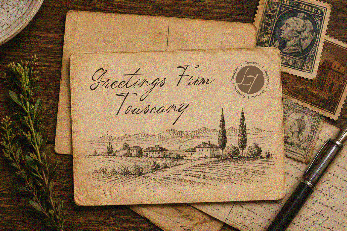 vordelina-04-vintage-postcard-script-font